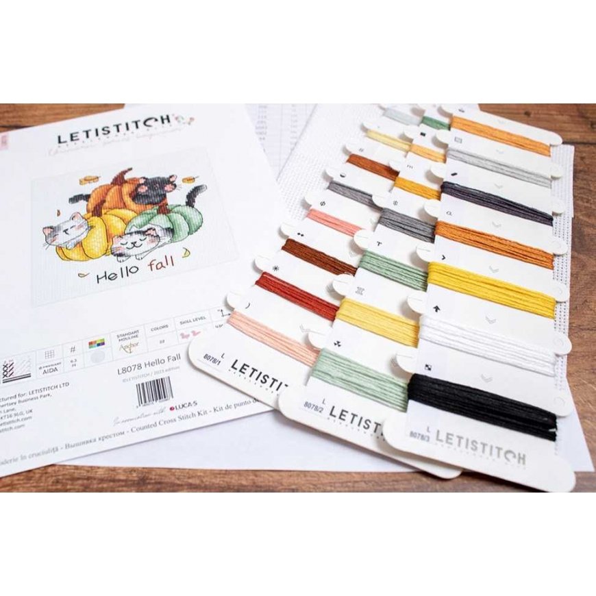 luca S Counted Cross Stitch Kit "Hello Fall" 12x12cm SLETIL8078 – 4