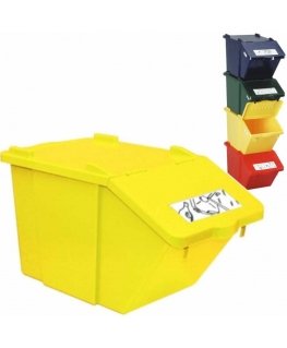 MEVA Stackable waste sorting container - yellow, 45L