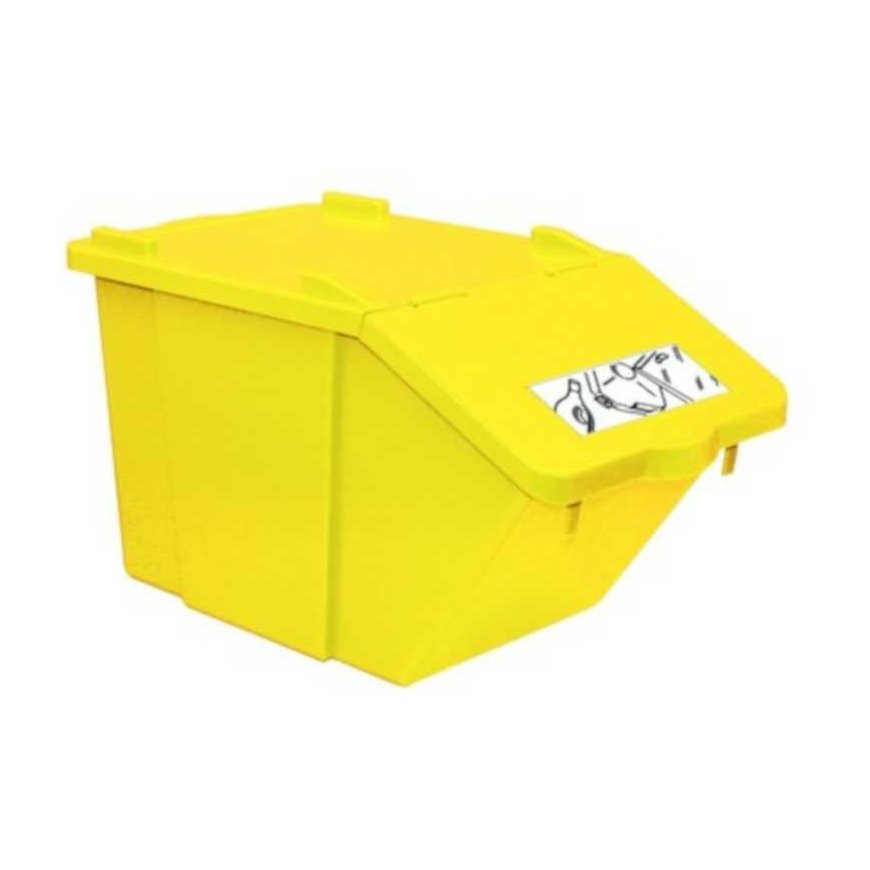 MEVA Stackable waste sorting container - yellow, 45L – 2