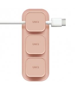 UNIQ Pod Mag magnetyczny organizer do kabli + baza różowy|blush