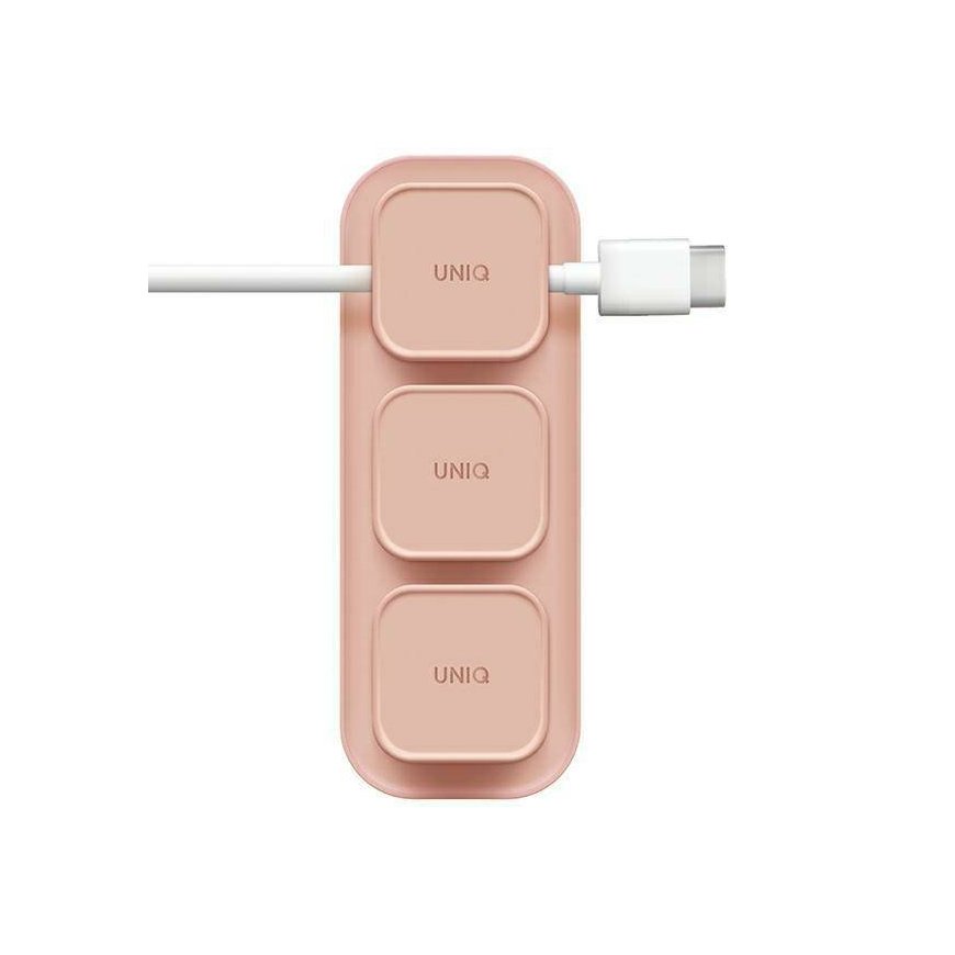 UNIQ Pod Mag magnetyczny organizer do kabli + baza różowy|blush