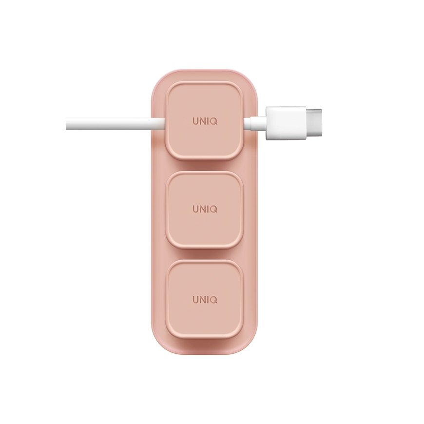 UNIQ Pod Mag magnetyczny organizer do kabli + baza różowy|blush – 2