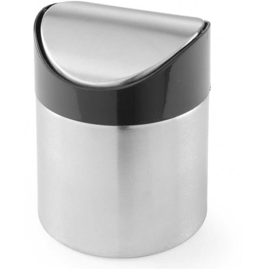 Table waste basket with hinged lid made of stainless steel, diam. 95mm - Hendi 440711 – 2