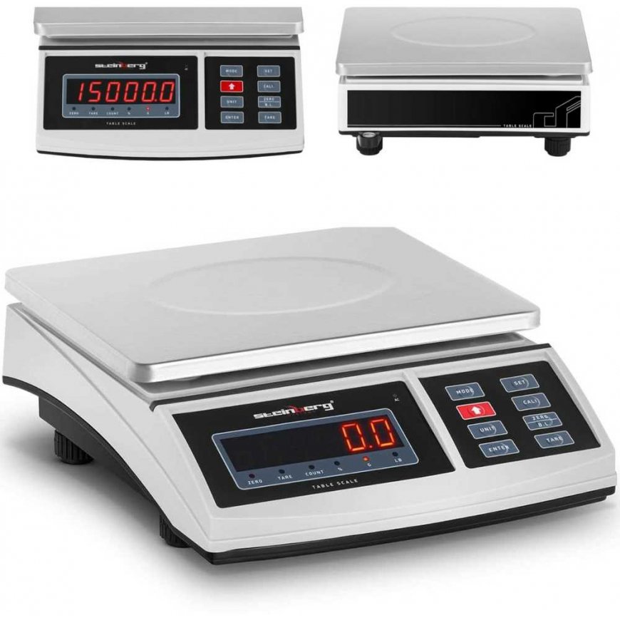 Virtuvinės svarstyklės Steinberg Systems Svarstyklės pocztowa platforma 21 x 27cm akumulator + maitinimo šaltinis 15kg / 0.5g