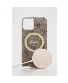 Zestaw Guess GUBPP12MH4EACSW Case+ Charger iPhone 12|12 Pro brąz