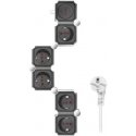 LogiLink 5 gniazd 1.5m czarno-biała LogiLink 5 gniazd 1.5m czarno-biała