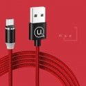USAMS Kabel magnetyczny U-Sure microUSB 1m 2.1A pleciony czerwon USAMS Kabel magnetyczny U-Sure microUSB 1m 2.1A pleciony czerwon