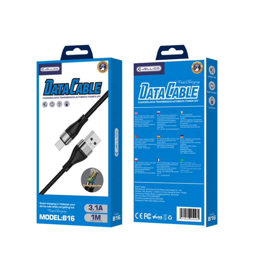 USAMS Kabel magnetyczny U-Sure microUSB 1m 2.1A pleciony czerwon – 2