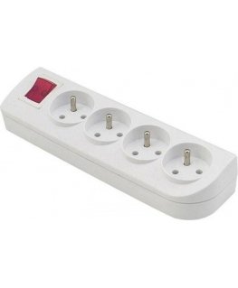 Elgotech splitter with extension cord with switch 4 sockets w/o white GN-40W