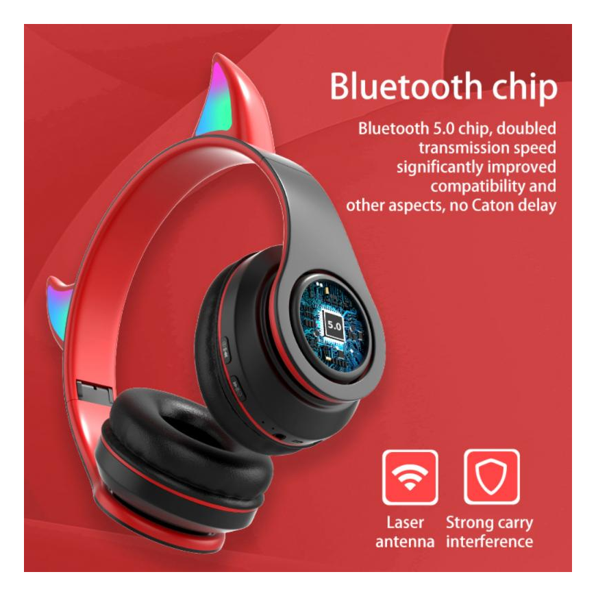 Goodbuy Devil wireless headphones for children | bluetooth 5.0 | Red – 2
