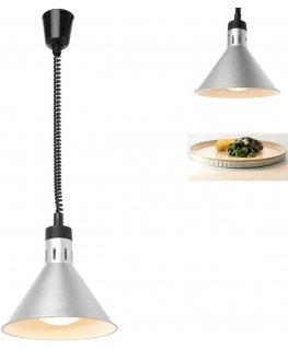 Hendi Food warming lamp - hanging conical silver 250W