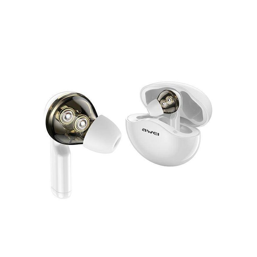 AWEI słuchawki sportowe Bluetooth T12 TWS białe|white – 2