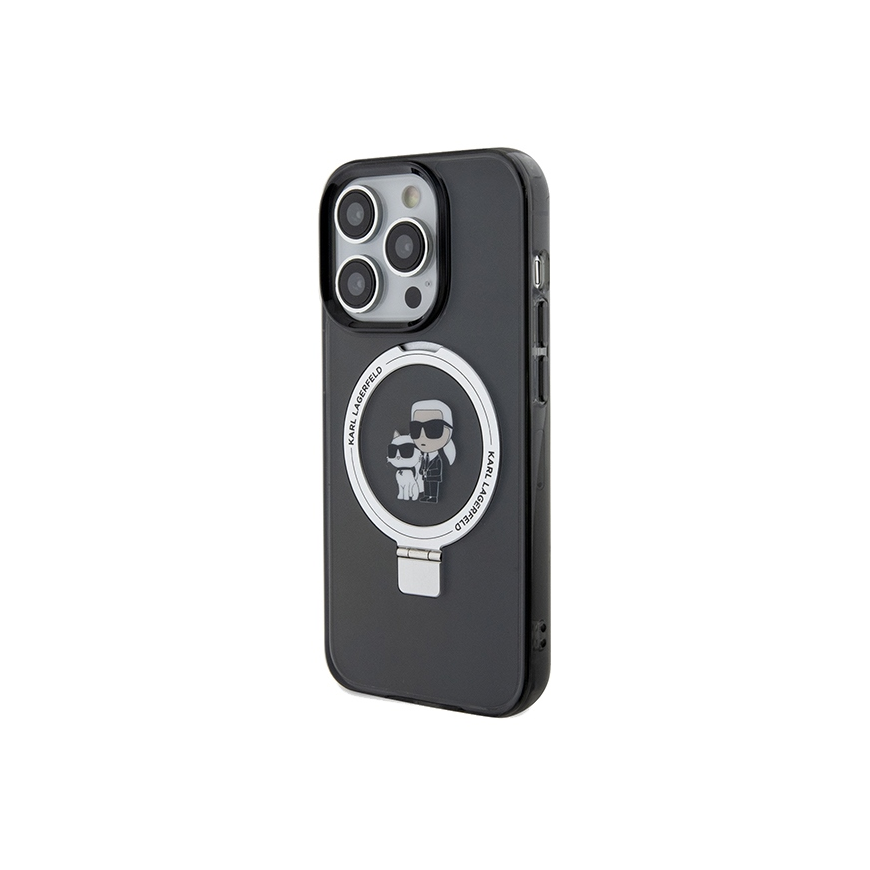 Case Karl Lagerfeld Ring Stand Karl&Choupette MagSafe case for iPhone 13 Pro Max - black – 2