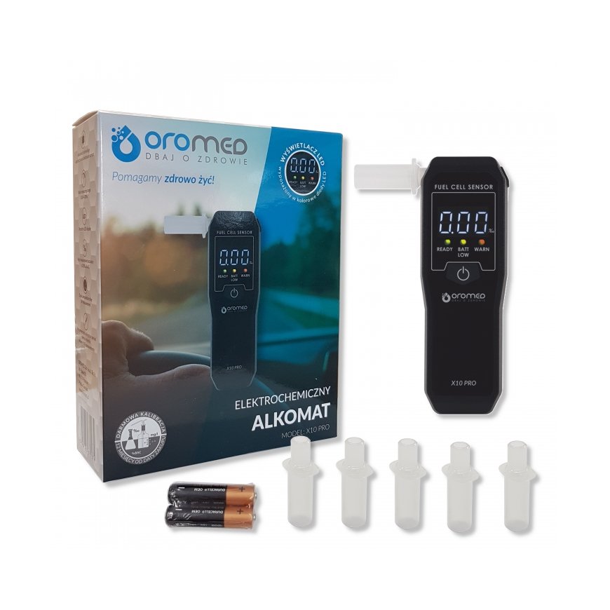 Oromed ALK_ORO-X10 PRO alkometrs 0 - 4% 0,05% Melns