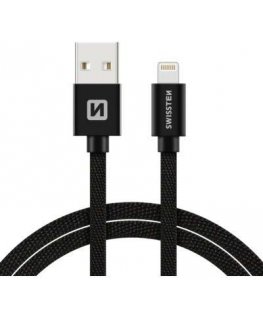 Swissten tekstylny USB - Lightning 3.0m czarny