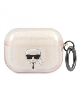 Karl Lagerfeld case for AirPods Pro KLAPUKHGD gold Glitter Karl`