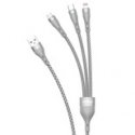 Dudao USB 3in1 cable Lightning | microUSB| USB Type C 65W 1,2m g