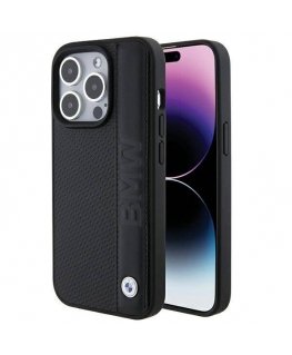 BMW BMHCP15L22RDPK iPhone 15 Pro 6.1" czarny|black hardcase Leat