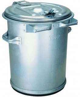 MEVA Metal RETRO bucket container for hot ashes, made of galvanized tin, 70L