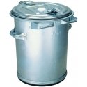 MEVA Metal RETRO bucket container for hot ashes, made of galvanized tin, 70L MEVA Metal RETRO bucket container for hot ashes, made of galvanized tin, 70L