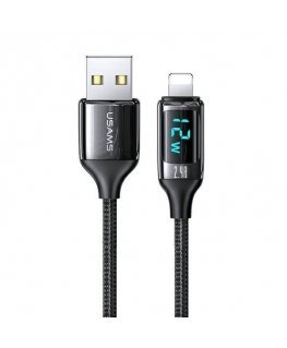 USAMS Kabel pleciony U78 lightning 1.2m LED 2.4A Fast Charging c