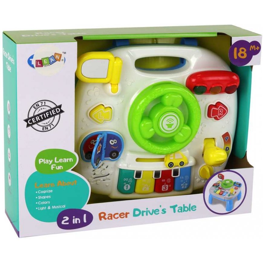 Lean Educational interactive table 2in1 board for small children Steering wheel – 2