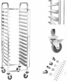 Catering trolley for transporting 16 pallet containers 60 x 40 cm Royal Catering RCTW-16TB.1