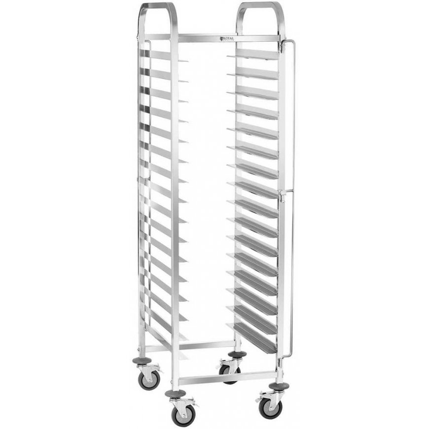 Maitinimo padavėjo vežimėlis 16 padėklų konteinerių 60 x 40 cm gabenimui Royal Catering RCTW-16TB.1 – 5