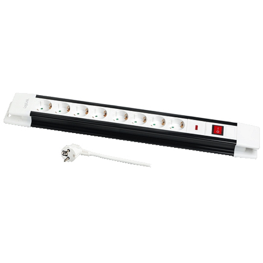 LogiLink LPS207 pagarinātājs 3 m 8 Maiņstrāvas izvade (-s) Melns, Balts