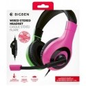 Bigben Interactive Wired Stereo Gaming Headset V1 Austiņas Vadu Speļu Melns, Zaļš, Rozā