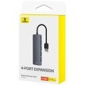 4in1 Hub Baseus UltraJoy Lite USB-A to USB 3.0 15cm (grey) 4in1 Hub Baseus UltraJoy Lite USB-A to USB 3.0 15cm (grey)