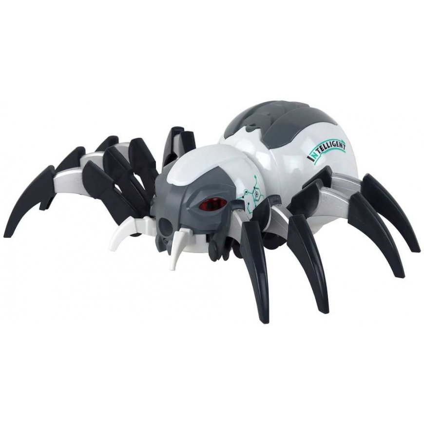 Lean Large Remote Controlled RC Spider, Battery Powered, White and Grey – 2