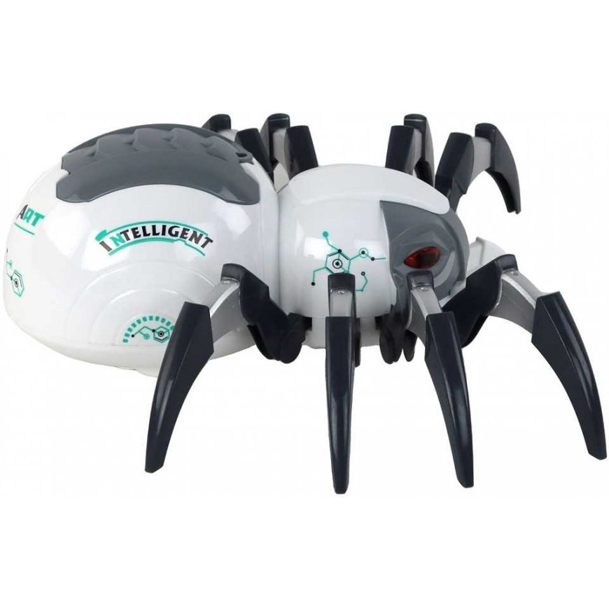 Lean Large Remote Controlled RC Spider, Battery Powered, White and Grey – 5