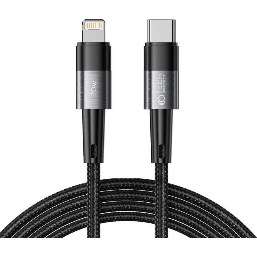 Kabelis USB Tech-Protect Kabelis Tech-protect Ultraboost USB-C/Lightning PD 20W 3A 200cm Pilkas