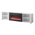 RTV skapis POLO 200x33x50,5 balts + kamīns melns
