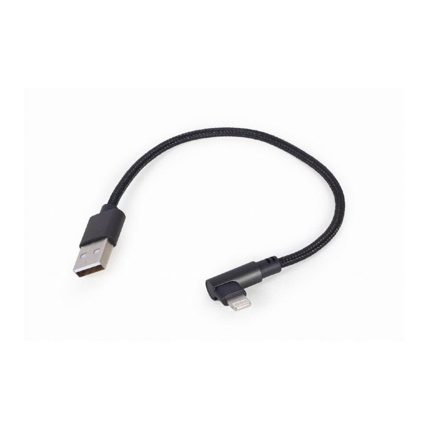 Gembird CC-USB2-AMLML-0.2M Lightning-kaapeli 0,2 m Musta