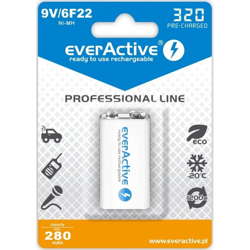 Everactive EVHRL22-320 baterija Akumulators 9V Niķeļa-metāla