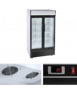 Royal Catering Fridge, freezer, double glass beverage cooler, 2-8C 630L