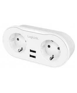 LogiLink 2 gniazda Wi-Fi smart białe