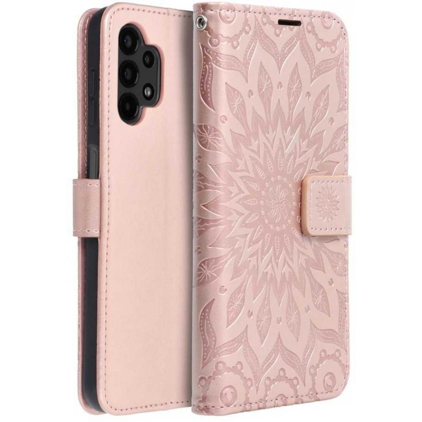Dėklas Oem MEZZO Book case for SAMSUNG A13 4G mandala rose auksinis – 2