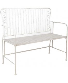 Bench JASMINE 103x50xH93cm, antique white metal