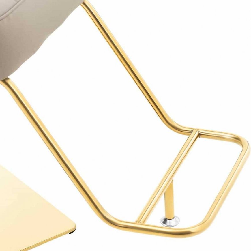 Physa STAUNTON cosmetic hairdressing chair with footrest - gray with gold – 5