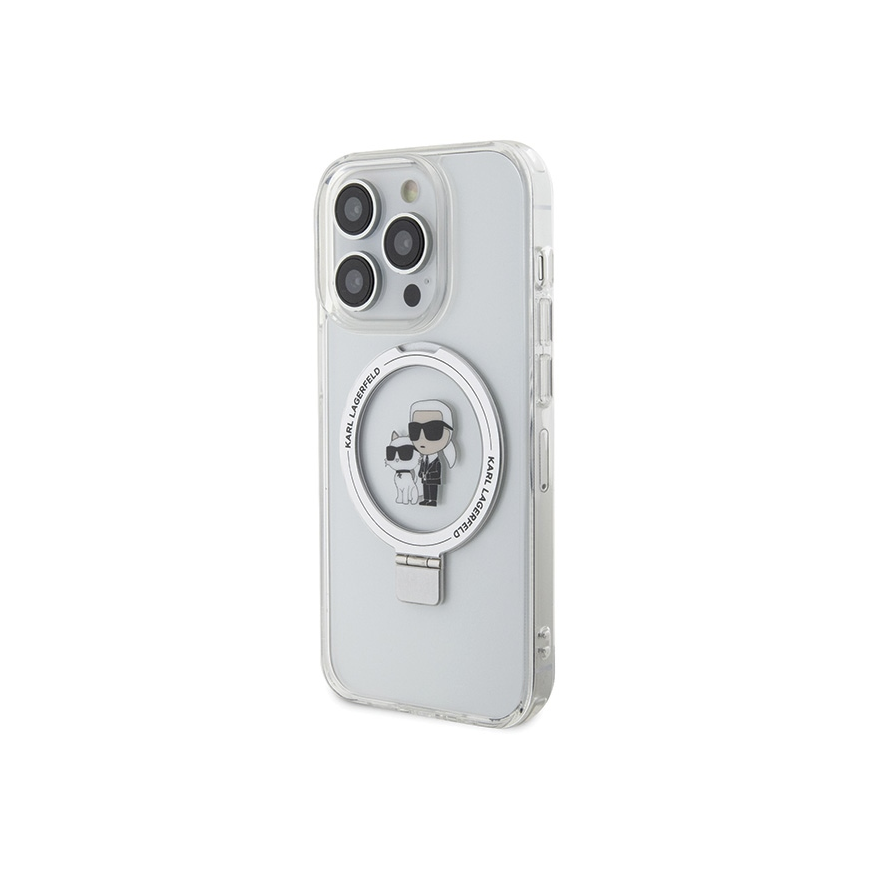 Dėklas Karl Lagerfeld Ring Stand Karl&Choupette MagSafe case for iPhone 13 Pro / 13 - baltas – 2