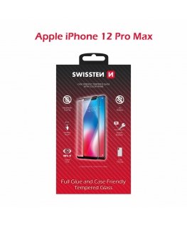 SWISSTEN GLASS COLOR FRAME, CASE FRIENDLY FOR APPLE IPHONE 12 PRO MAX BLACK