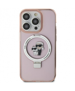 Karl Lagerfeld ring stand Karl&Choupette MagSafe case for iPhone 11 / Xr - pink