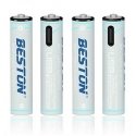 Beston Baterijos AAA įkraunamos su USB-C lizdu, 400mAh, Li-Ion, 4 vnt. Beston Baterijos AAA įkraunamos su USB-C lizdu, 400mAh, Li-Ion, 4 vnt.