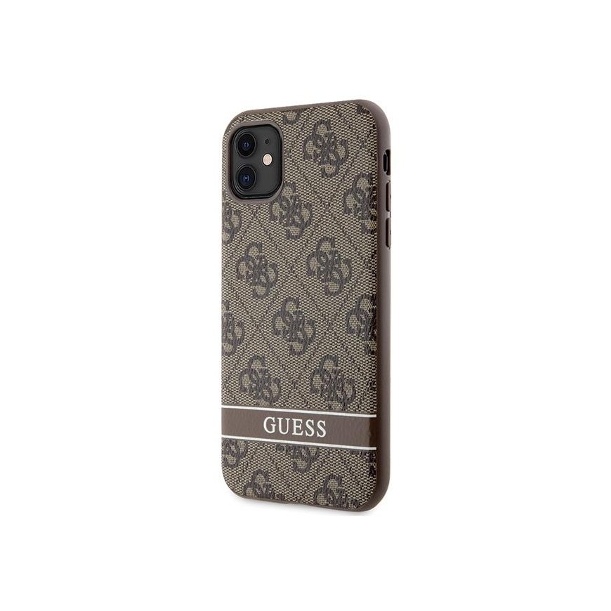 Guess GUHCN61P4SNW iPhone 11 | Xr brązowy|brown hardcase 4G Stri