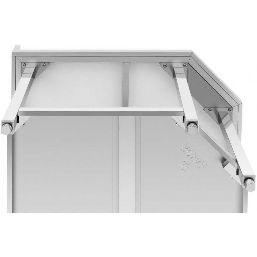 Royal Catering Corner table top with stainless steel edge and shelf 90x90x70cm – 3