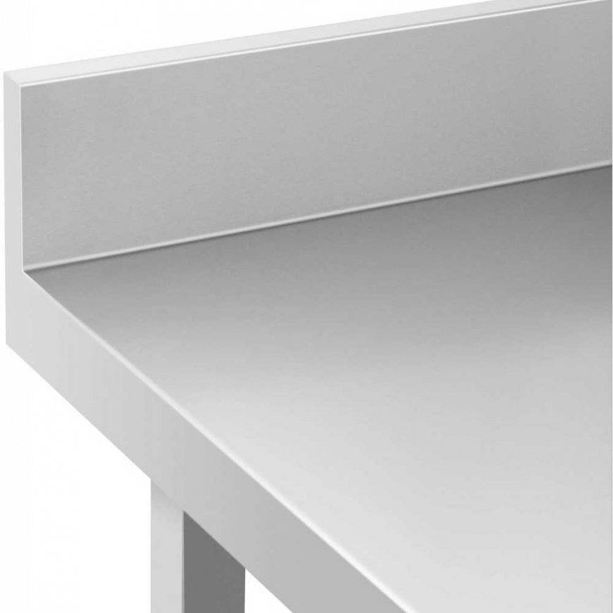 Royal Catering Corner table top with stainless steel edge and shelf 90x90x70cm – 4