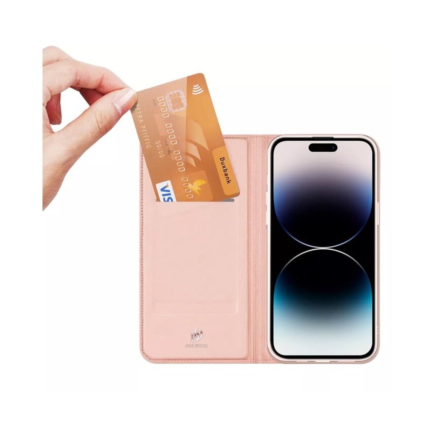 Dux Ducis Skin Pro Wallet Case for iPhone 15 Pro - Pink